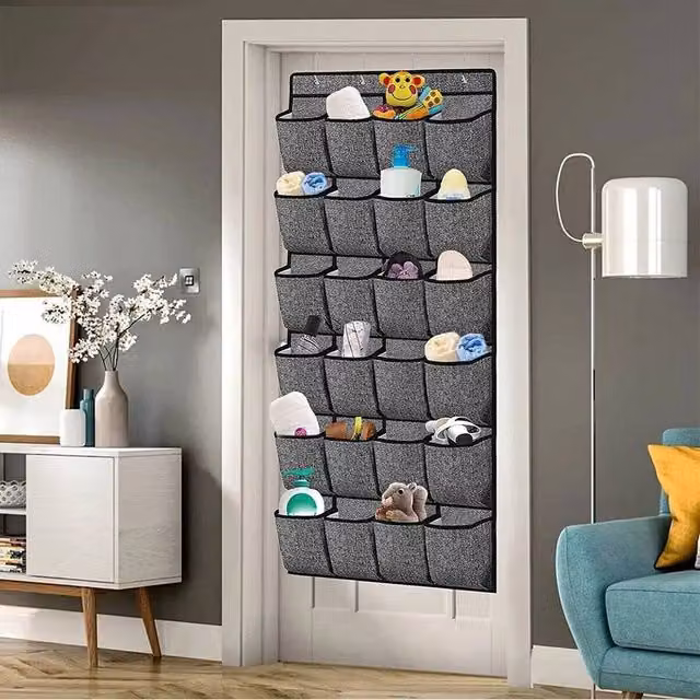 KORVIXA Over Door Hanging Shoe Rack Tidy Storage in Grey