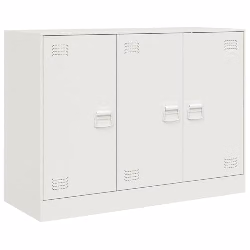 vidaXL Modern White Metal Sideboard W/D/H: 99 x 39 x 73 cm