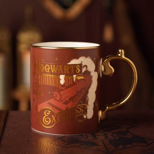 Widdop and Co Harry Potter Hogwarts Express Collectable Ceramic Mug, Red and Gold, 325ml