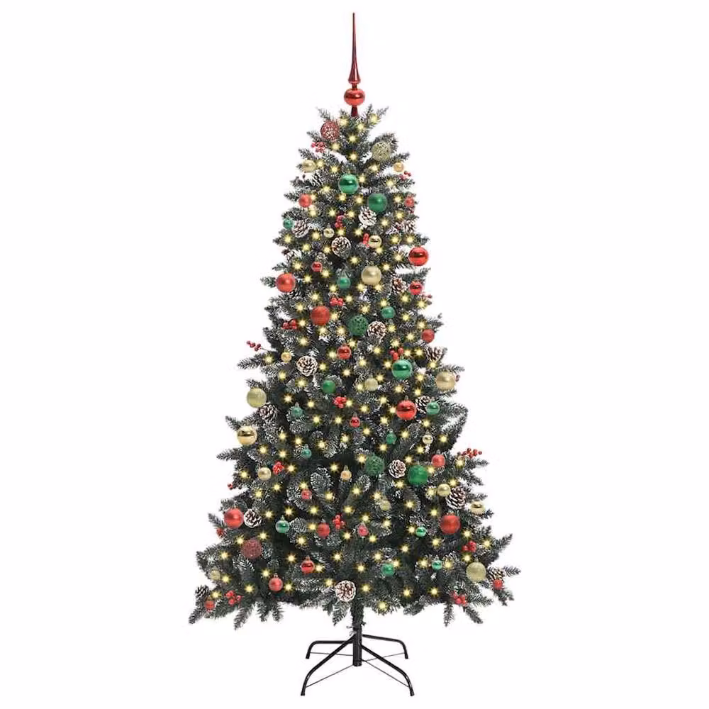 Berkfield Home Green Artificial Christmas Tree with 300 LEDs, W/D/H: 99 x 99 x 180 cm – 3