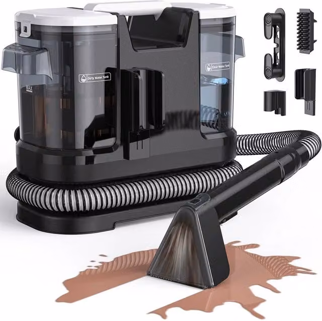 SPETLEK 3-in-1 Portable Carpet and Upholstery Cleaner with 15kPa Suction in Black – 1
