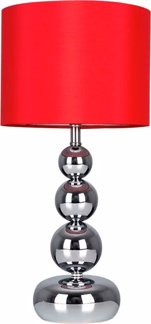 ValueLights Marissa Modern Table Lamp in Chrome and Red