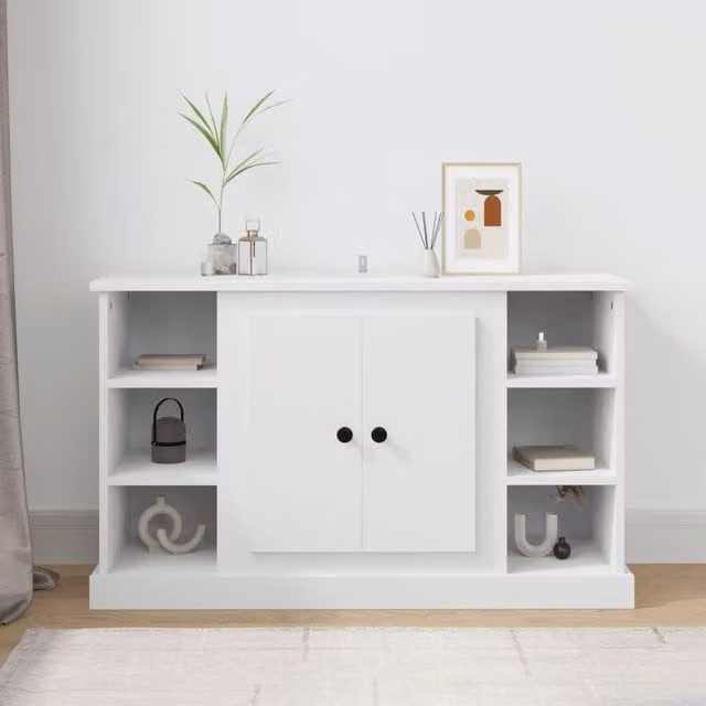 Berkfield Home White Classic Sideboard in Engineered Wood W/D/H: 100 x 35.5 x 60 cm