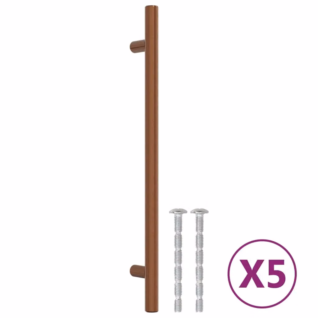 Berkfield Home Bronze Stainless Steel Bar Cabinet Handles, Brown, 5 Pack, Length: 192 mm – 2