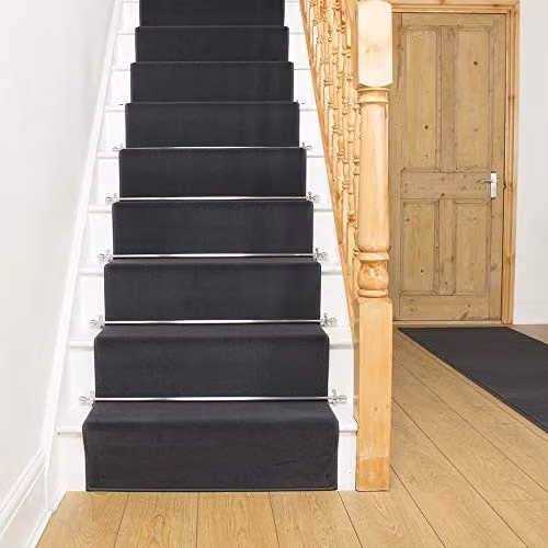 runrug Soft and Durable Stair Runner Carpet in Dark Grey, W: 60 cm, L: 510 cm – 5