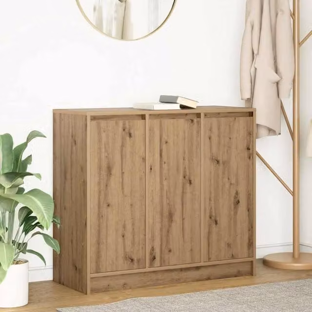 Berkfield Home Artisan Oak Sideboard in Brown, W/D/H: 85 x 34 x 76 cm
