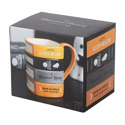 Something Different Wholesale Haunted Library Book Stack Ceramic Mug in Multicolour – 1