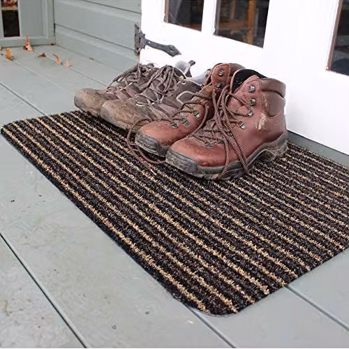 JVL Infinity Brown Striped Entrance Door Mat, W: 50 cm, D: 75 cm – 6
