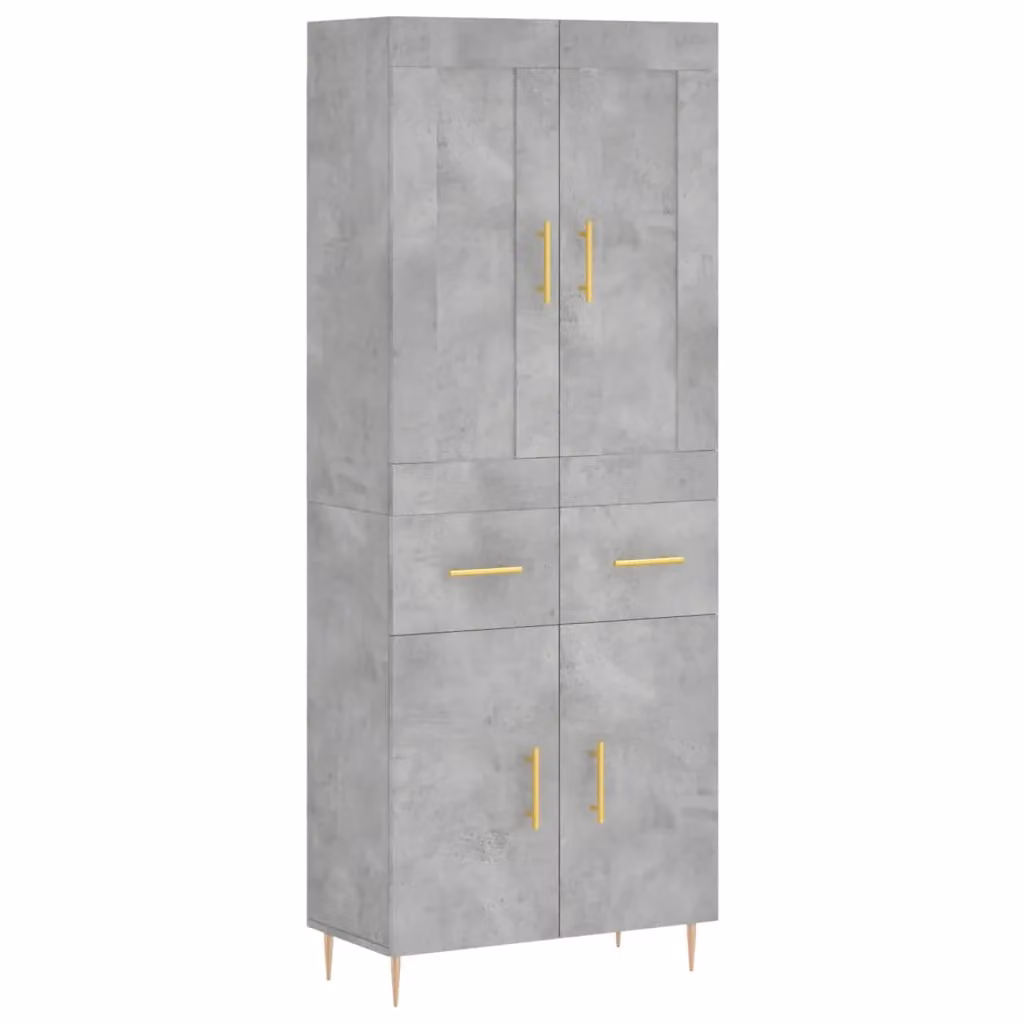 Berkfield Home Highboard in Concrete Grey, H 180 x W 69.5 x D 34 cm – 2