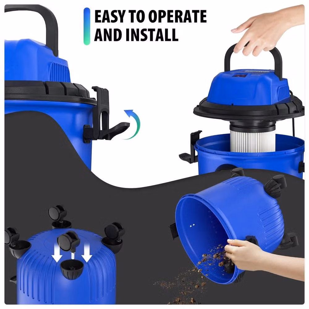 NESTLUNE Powerful Wet and Dry Vacuum Cleaner with Blow Function in Blue, W/D/H: 100 x 100 x 15 cm – 5