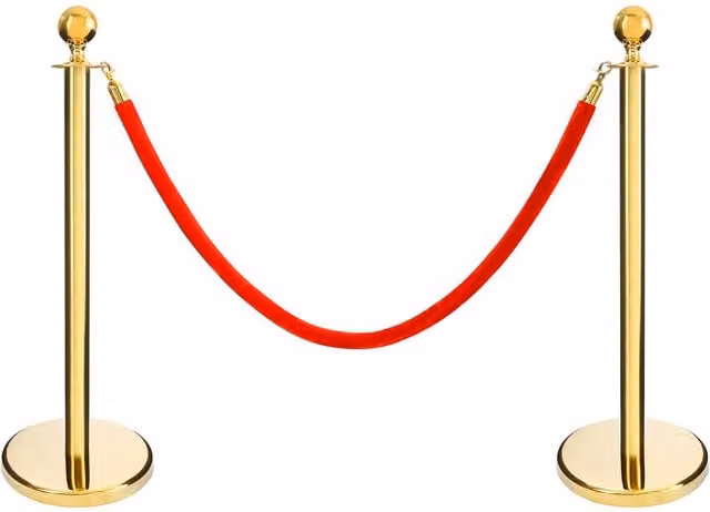 AREBOS Set of 2 Gold Stainless Steel VIP Barrier Demarcation Stands