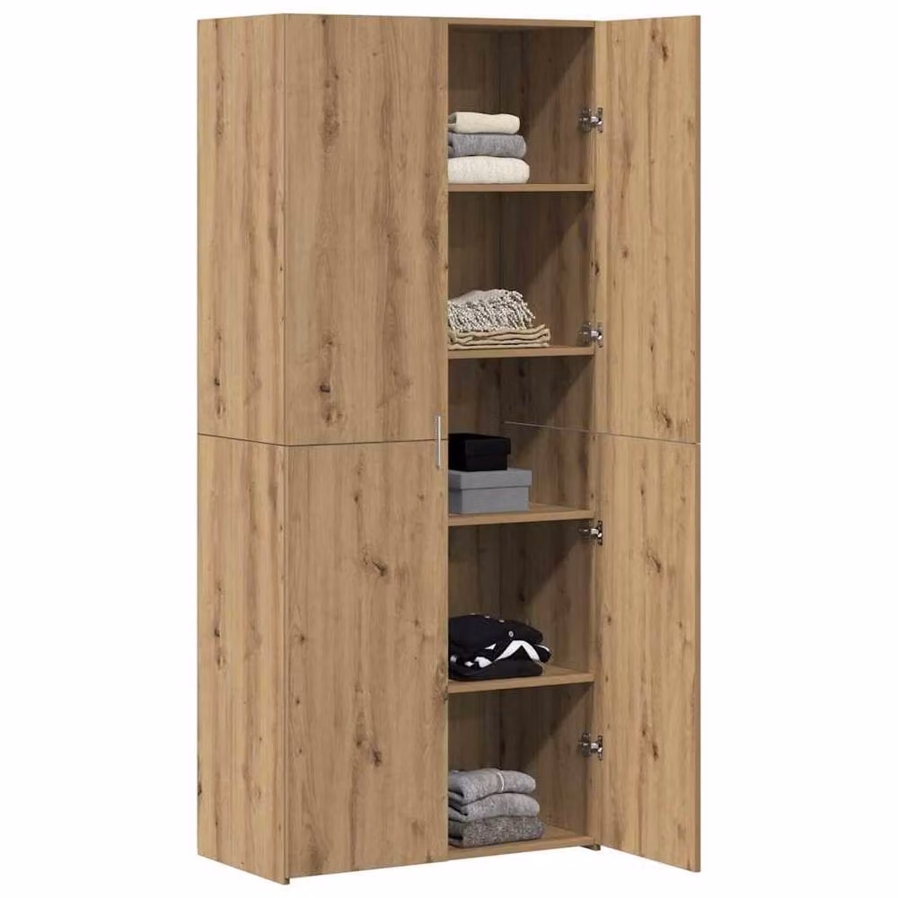 Berkfield Home Artisan Oak Highboard in Brown, W/D/H: 40 x 42.5 x 185 cm – 2