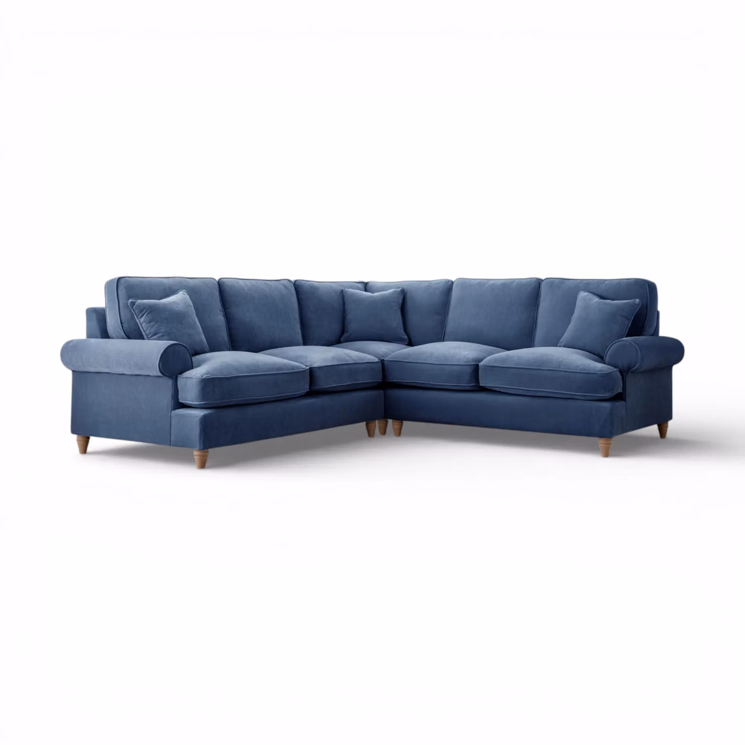 The Great Sofa Company Ezra Large Textured Velvet Left-Facing Corner Sofa in Blue – 2