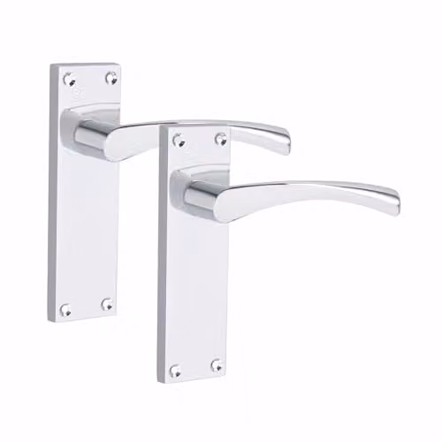 Golden Grace Victorian Scroll Door Handles in Polished Chrome, 1 Pair