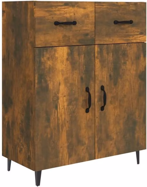Berkfield Home Smoked Oak Sideboard in Brown, W/D/H: 69.5 x 34 x 90 cm