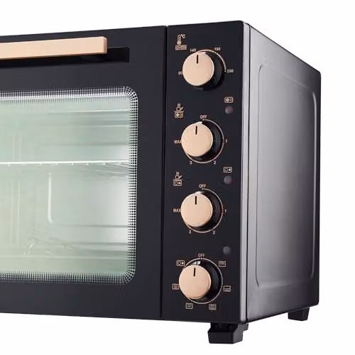Cooks Professional Mini Portable Oven with Ceramic Hobs, Black and Copper, 48L Capacity – 4