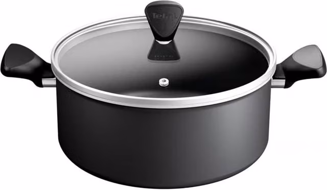 Tefal So Recycled Non-Stick Aluminium Saucepan, Black, Diameter: 24 cm, Capacity: 4.6 l
