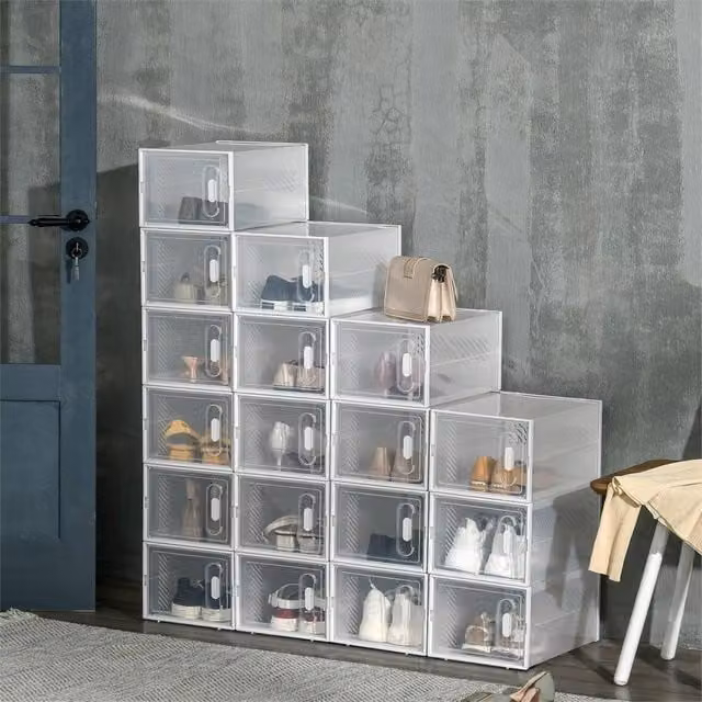 EONLION 18-Piece Stackable Clear Plastic Shoe Box Set, W: 28 cm, D: 36 cm, H: 21 cm – 1