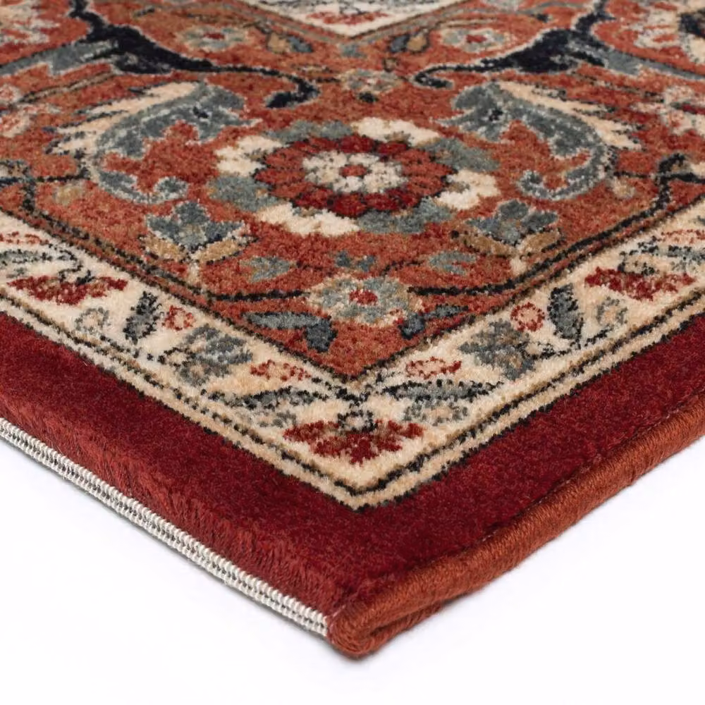 The Rug Shop UK Red Floral Traditional Wool and Jute Area Rug W: 160 cm, D: 240 cm – 3