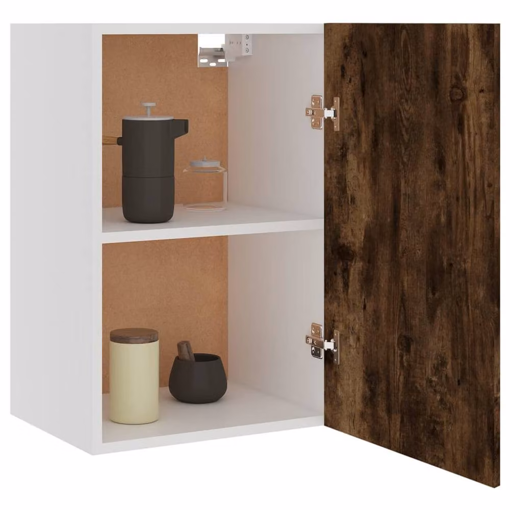 Berkfield Home Smoked Oak Hanging Kitchen Cabinet in Brown, W/D/H: 39.5 x 31 x 60 cm – 4