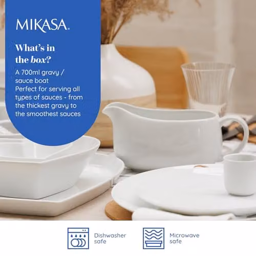 Mikasa White Porcelain Gravy Boat, 700ml – 2