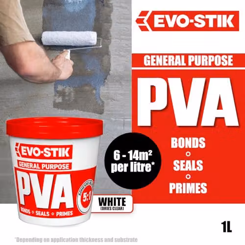 Evo-Stik General Purpose PVA White Synthetic Resin Adhesive, 1l – 2