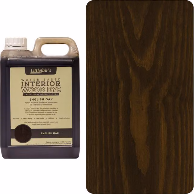 Littlefair's Indoor Wood Stain in English Oak, Brown, 25 l