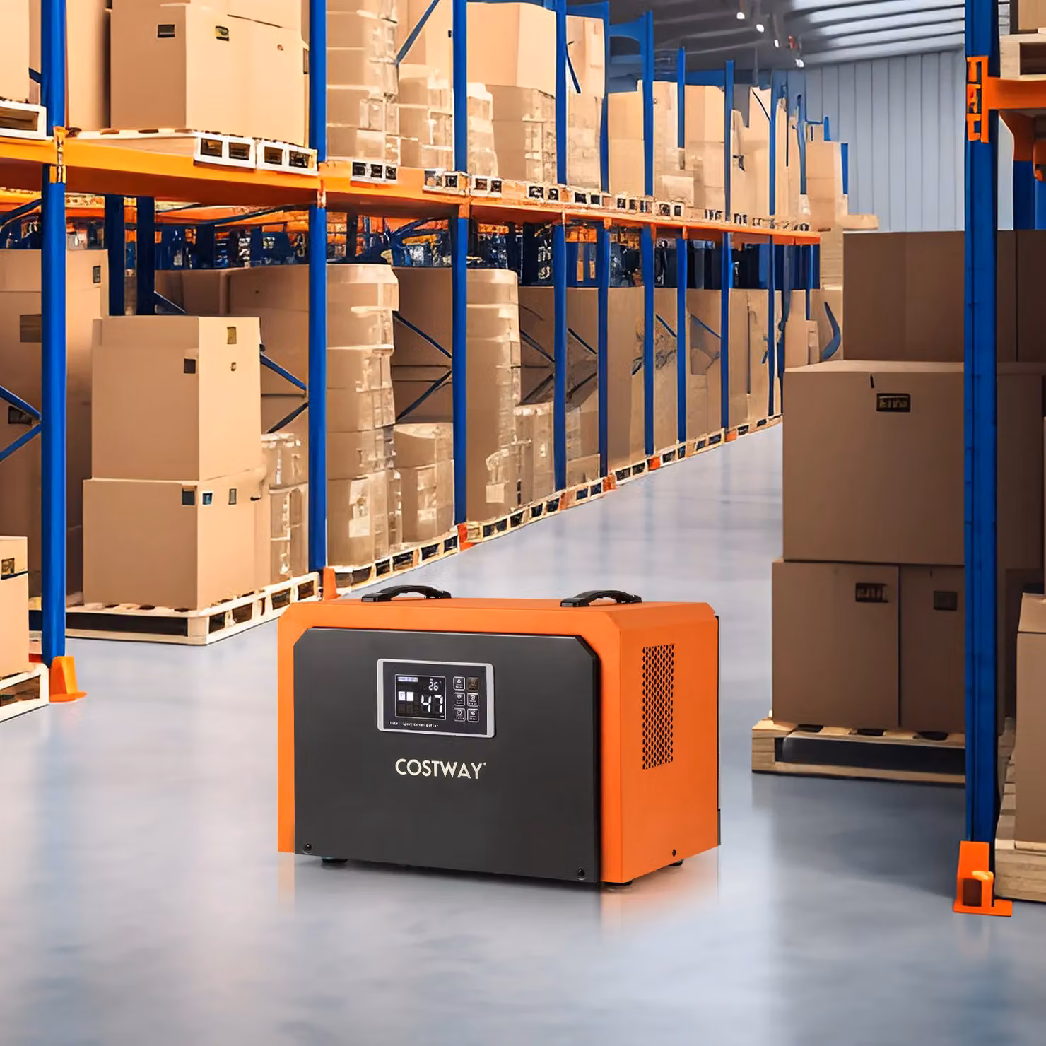 Costway 60L Commercial Crawl Space Dehumidifier with Drain Hose, Orange – 5