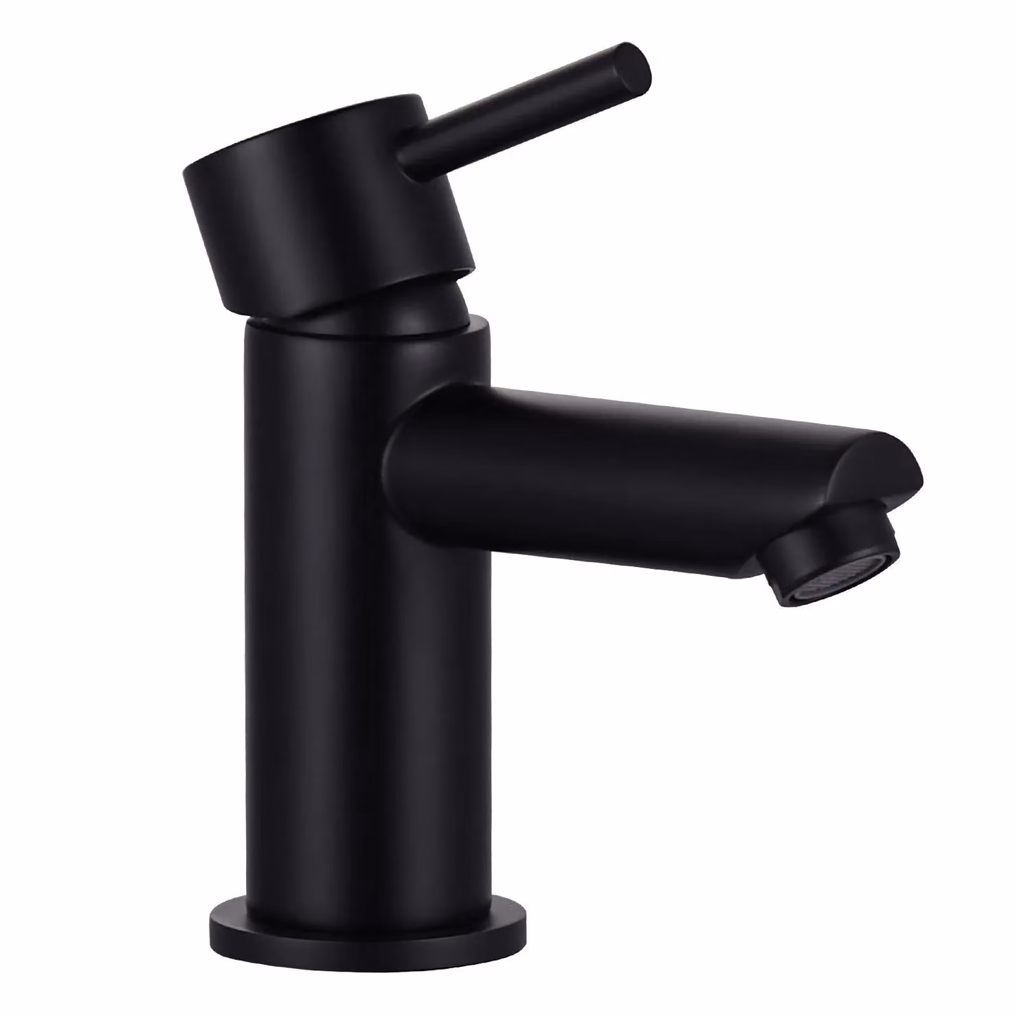 BATHWEST Brass Single Lever Basin Mixer Tap in Matte Black – 2