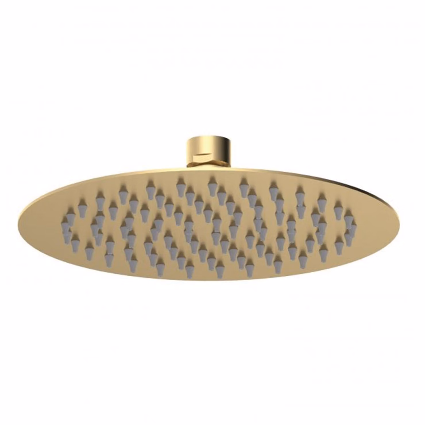 Arvan Round Brushed Brass Fixed Overhead Shower Head with Anti-Limescale Feature