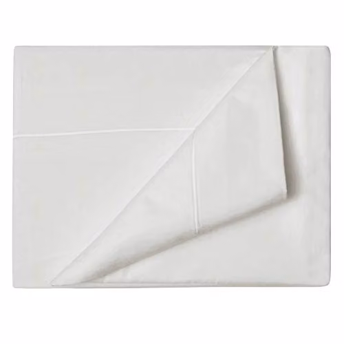 Belledorm Premium Blend 500 Thread Count Cotton Flat Sheet, Ivory, W: 200 cm x L: 200 cm