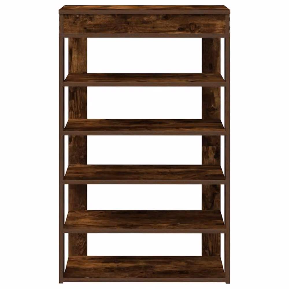 Berkfield Home Smoked Oak Shoe Rack in Brown, W/D/H: 60 x 30 x 98 cm – 4