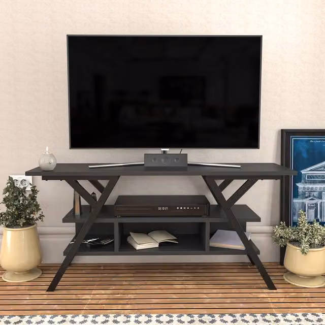 Decorotika Minerva TV Unit in Anthracite and Black