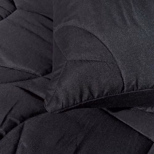 OHS Single Football Quilted Coverless Microfibre Duvet and Pillowcase Set, 7.5 Tog, Black, W/D/H: 135 x 200 cm – 2