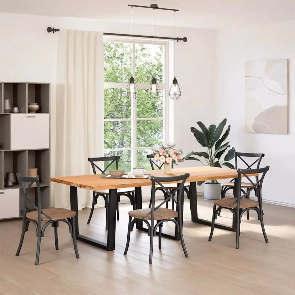 Berkfield Home V-Shape Dining Table Legs, 3 Piece Set, Black Steel, H: 72 cm – 2