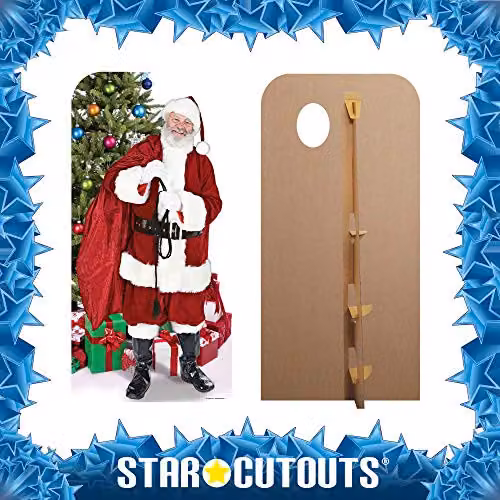 Star Cutouts Ltd SC173 Father Santa Claus Freestanding Christmas Decoration, Red, Height: 186 cm – 3