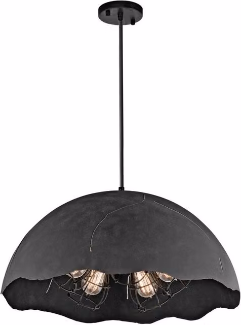 Netlighting Fracture 5 Light Dome Ceiling Pendant in Grey Metal with E27 Socket – 1