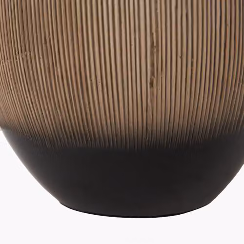 Pacific Lifestyle Ribbed Ceramic Table Lamp in Black and Beige with Fabric Shade – 3