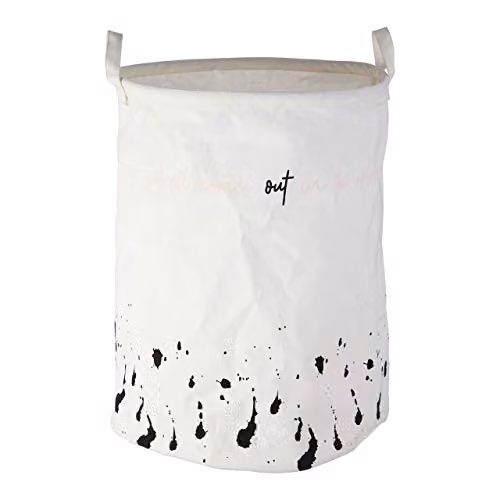 Orsina Speckled Fabric Laundry Basket with Handles, Black or White, W/D/H: 38.0 x 48.0 x 69.0 cm