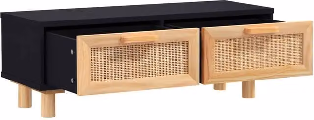 Berkfield Home Modern Black Rectangular Decorative Coffee Table W: 80 cm, D: 40 cm, H: 30 cm