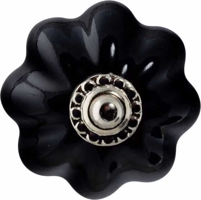 Nicola Spring Black Floral Ceramic Cabinet Knob – 2