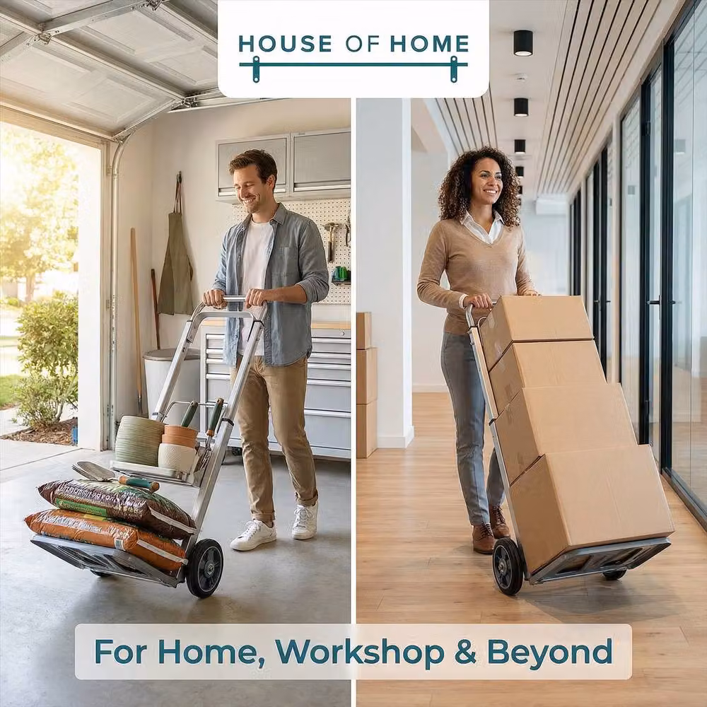 House of Home Lightweight Aluminium Folding Hand Trolley, Grey, 90kg Capacity – 2
