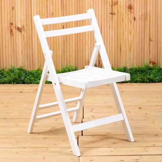 Interiors by Premier White Wood Folding Chair