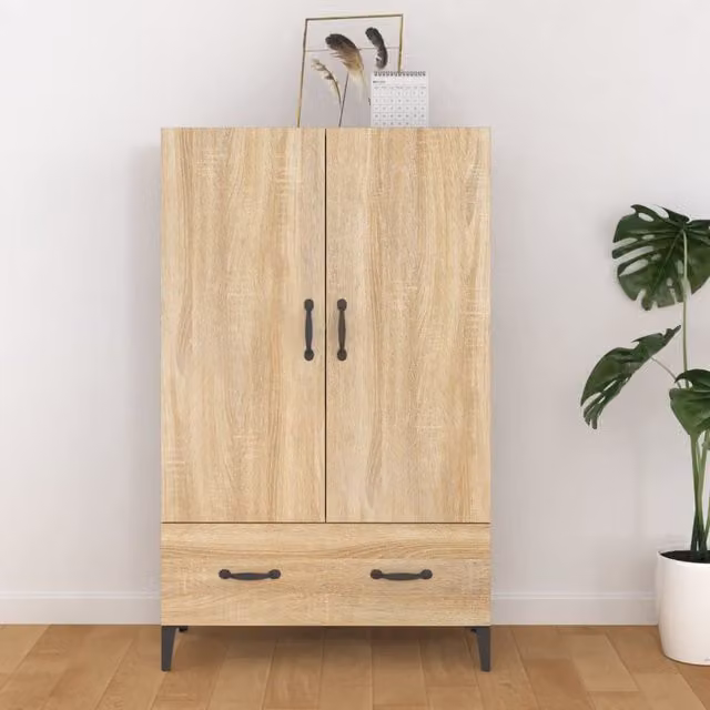 Berkfield Home Sonoma Oak Highboard in Brown, W/D/H: 70 x 31 x 115 cm – 1