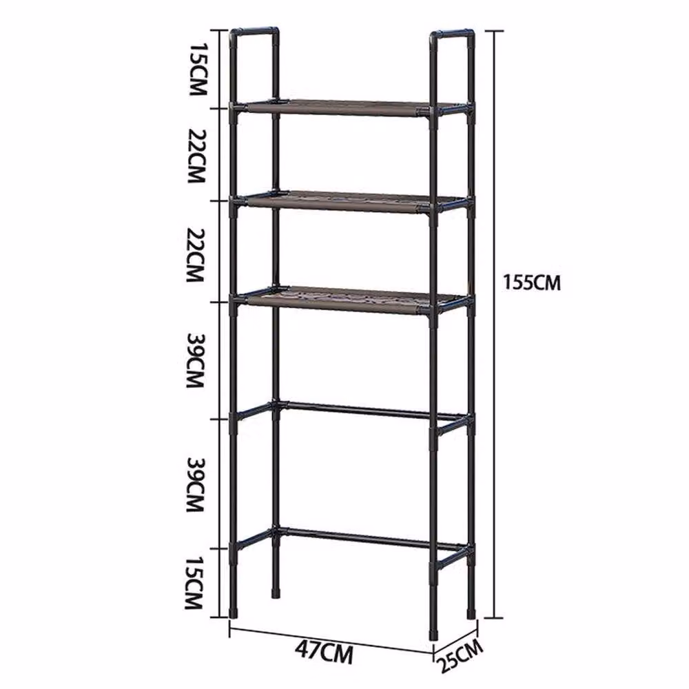 KORVIXA Black Over The Toilet Storage Rack Cabinet W/D/H: 50 x 50 x 80 cm – 2