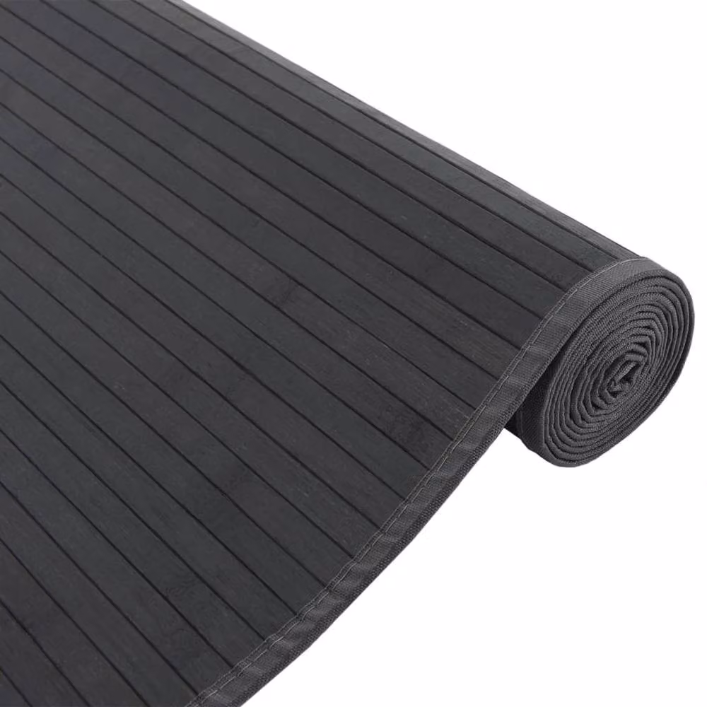 Berkfield Home Rectangular Bamboo and Polypropylene Rug in Black, W: 80 cm, L: 500 cm – 3