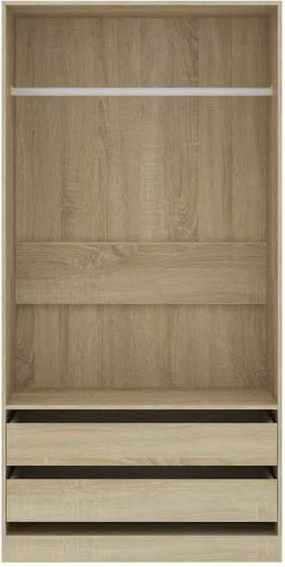 Berkfield Home Sonoma Oak Wardrobe in Brown, W/D/H: 100 x 50 x 200 cm – 1