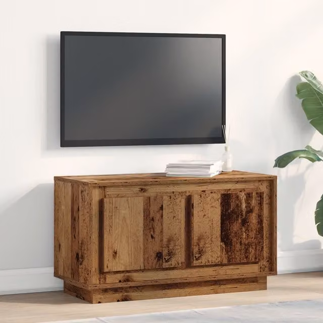 Berkfield Home Rustic Old Wood TV Cabinet in Brown, W/D/H: 80 x 35 x 45 cm