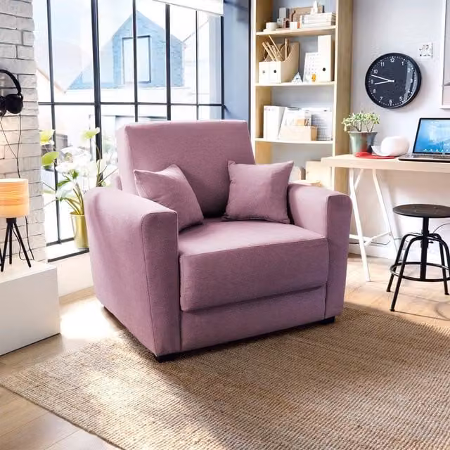 Abakus Direct Olly Single Sofa Bed in Pink Velvet Fabric