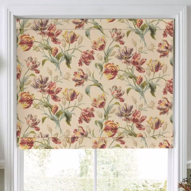 Laura Ashley Gosford Made To Measure Blackout Roman Blind in Cranberry Red